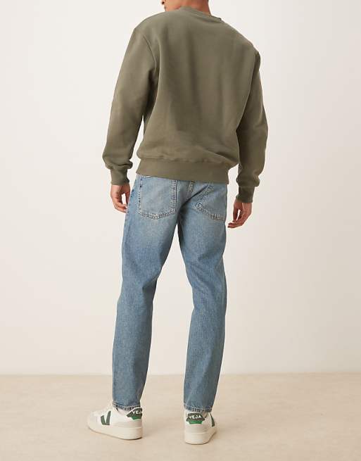 DESIGN Tapered Jeans In Mid Wash Blue
