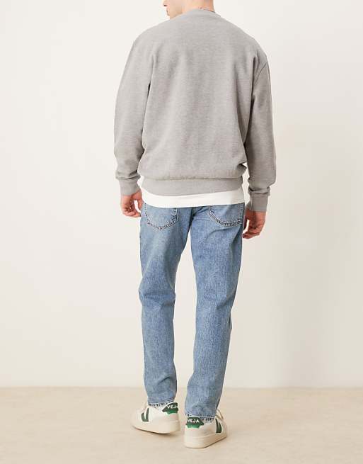 DESIGN Tapered Jeans In Mid Wash Blue