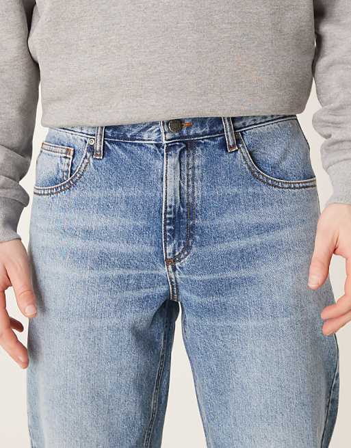 DESIGN Tapered Jeans In Mid Wash Blue