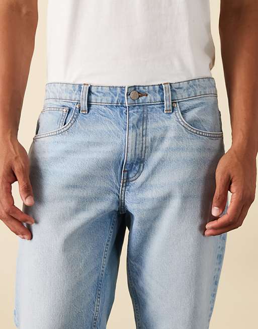 DESIGN Tapered Jeans In Mid Wash Blue