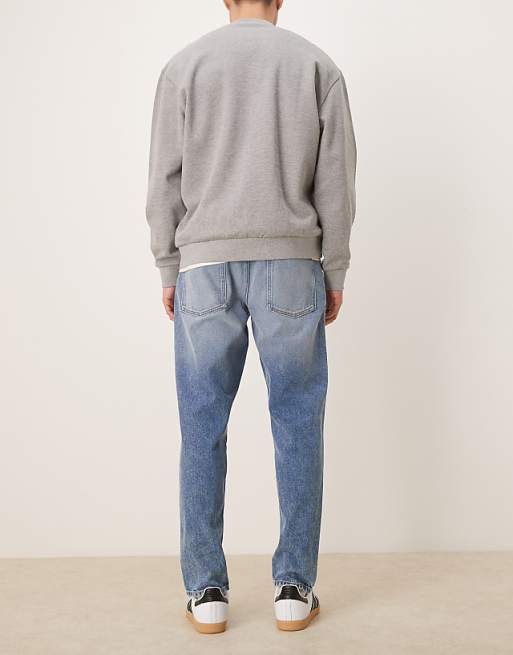 DESIGN Tapered Jeans In Mid Wash Blue