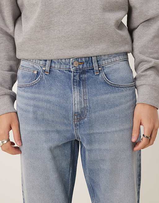 DESIGN Tapered Jeans In Mid Wash Blue