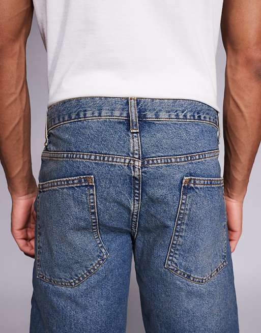 DESIGN Tapered Jeans In Mid Wash With Tint