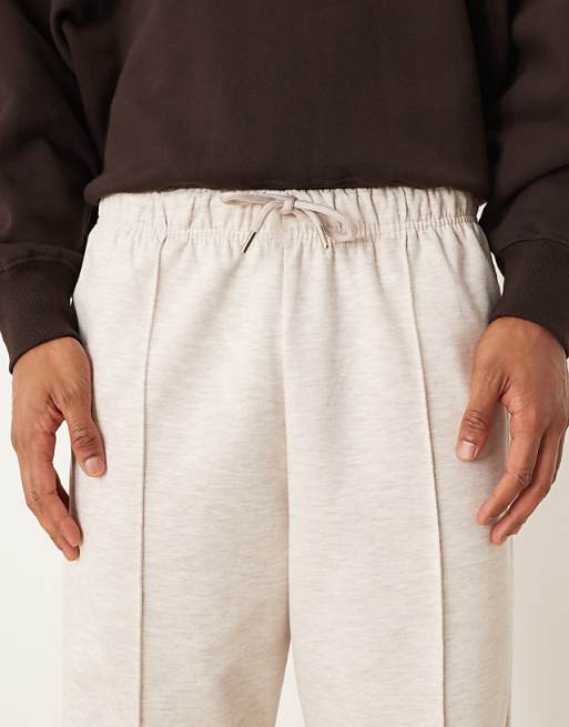 DESIGN Tapered Jogger Scuba-style Fabric In Oatmeal Marl