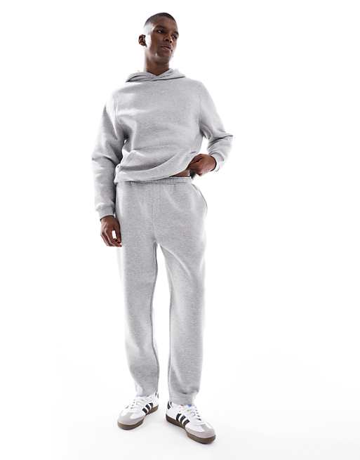DESIGN tapered jogger with fixed hem in light grey