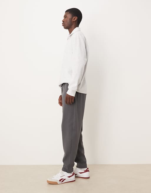 DESIGN Tapered Jogger With Pin Tuck In Dark Grey