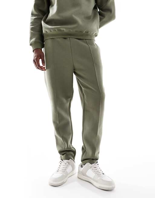 DESIGN Tapered Jogger With Pin Tuck In Green