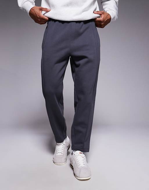 DESIGN Tapered Jogger With Pin Tucks In Charcoal