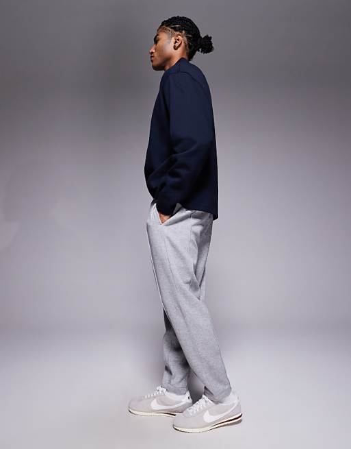 DESIGN Tapered Jogger With Pin Tucks In Grey Marl