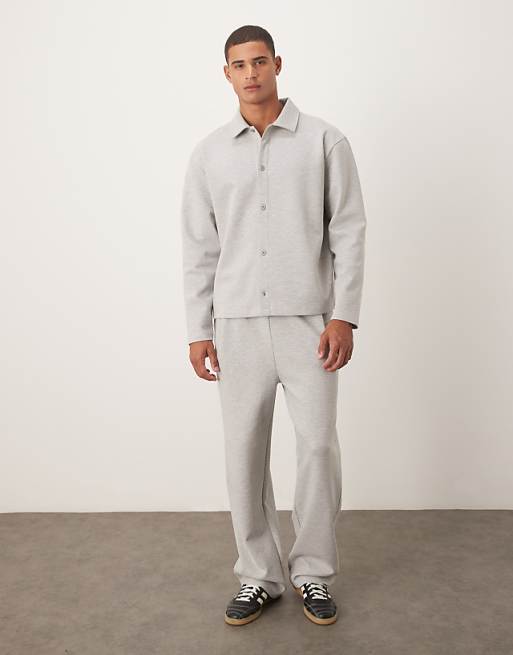 DESIGN Tapered Jogger With Pleats In Light Grey