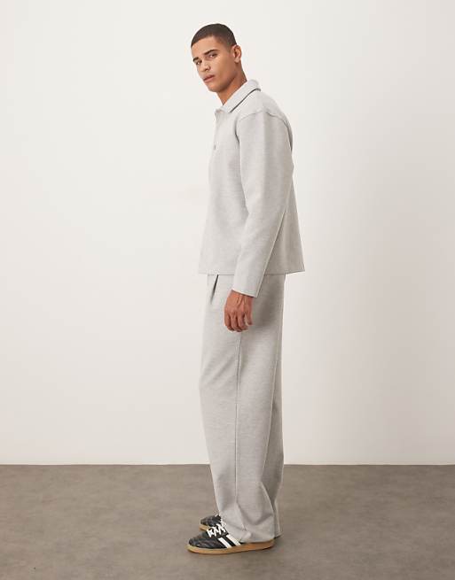 DESIGN Tapered Jogger With Pleats In Light Grey