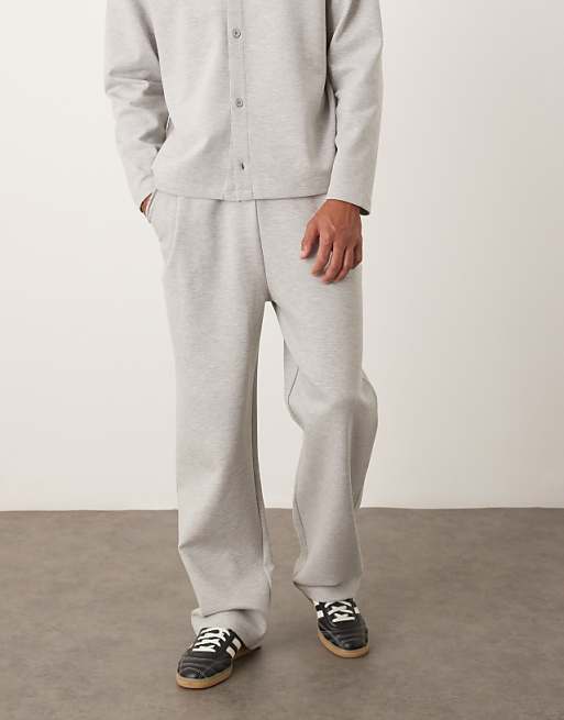 DESIGN Tapered Jogger With Pleats In Light Grey
