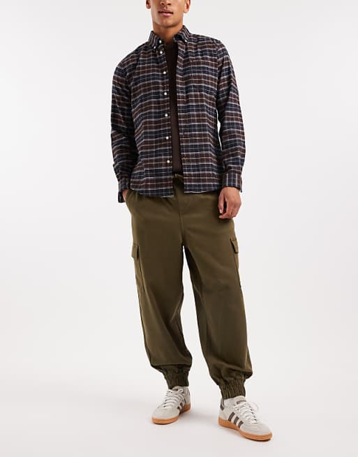 DESIGN Tapered Pull On Cargos In Khaki