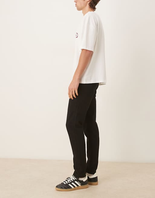 DESIGN Tapered Trousers In Black