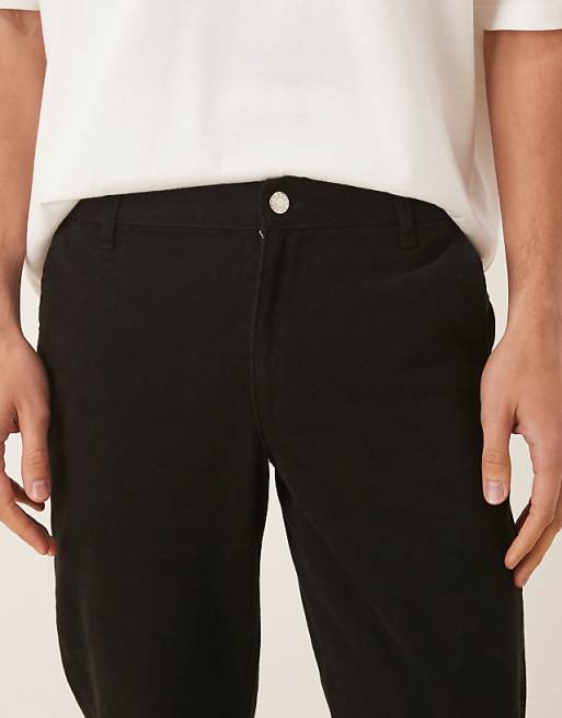 DESIGN Tapered Trousers In Black