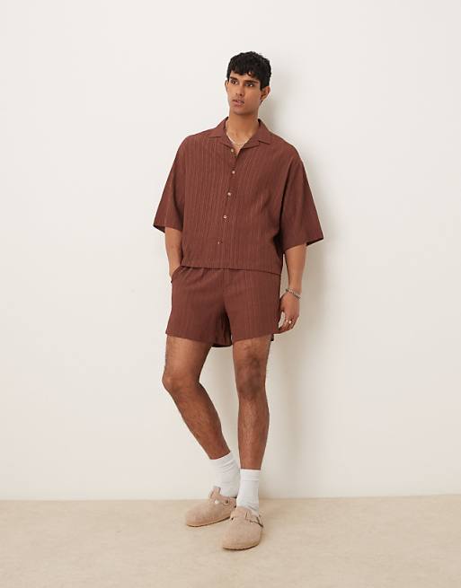 DESIGN textured co-ord in brown
