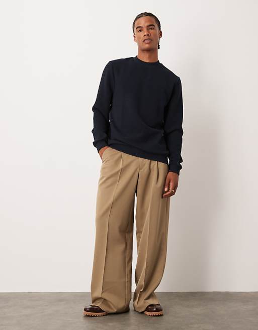 DESIGN Textured Sweatshirt In Navy