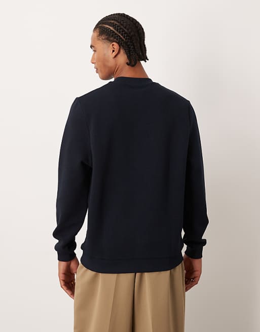 DESIGN Textured Sweatshirt In Navy