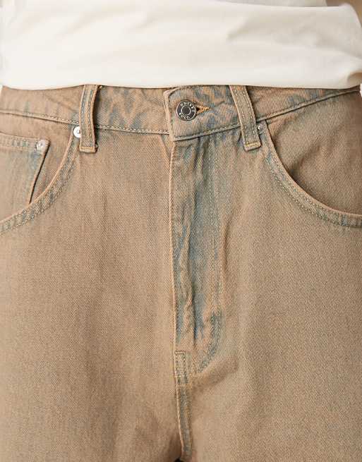 DESIGN Tinted Denim Jort With Distressing Detail