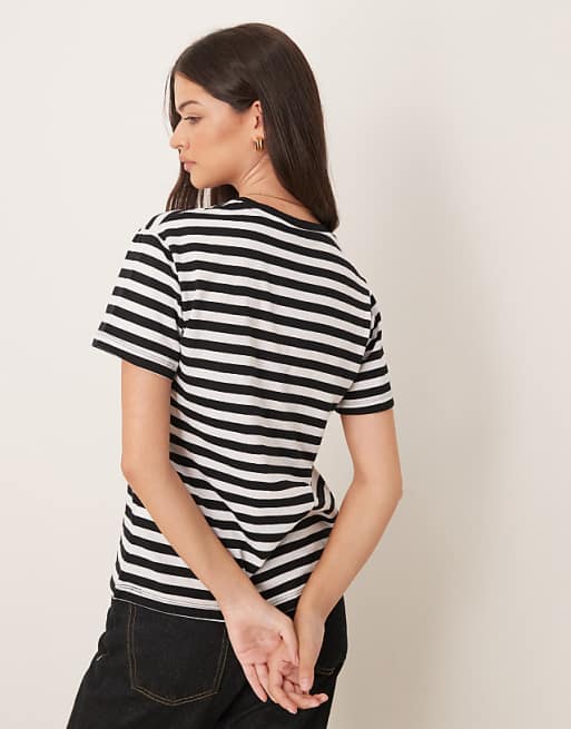 DESIGN Ultimate T-shirt In Black And White Stripe