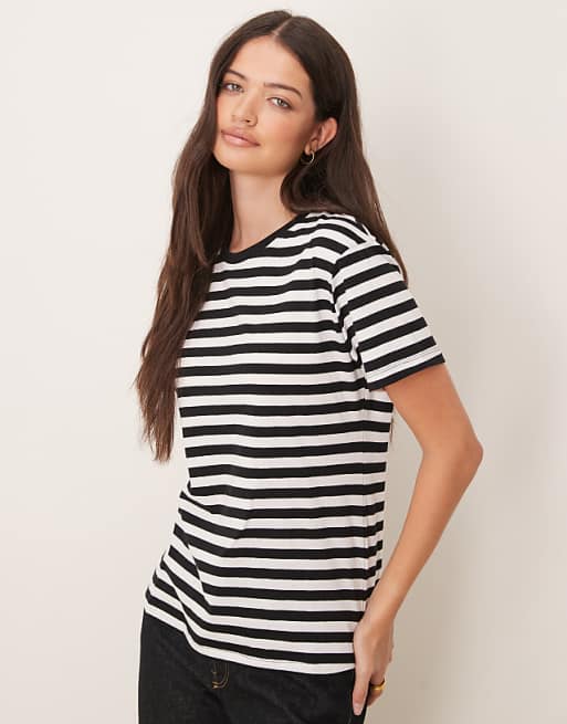 DESIGN ultimate t-shirt in black and white stripe