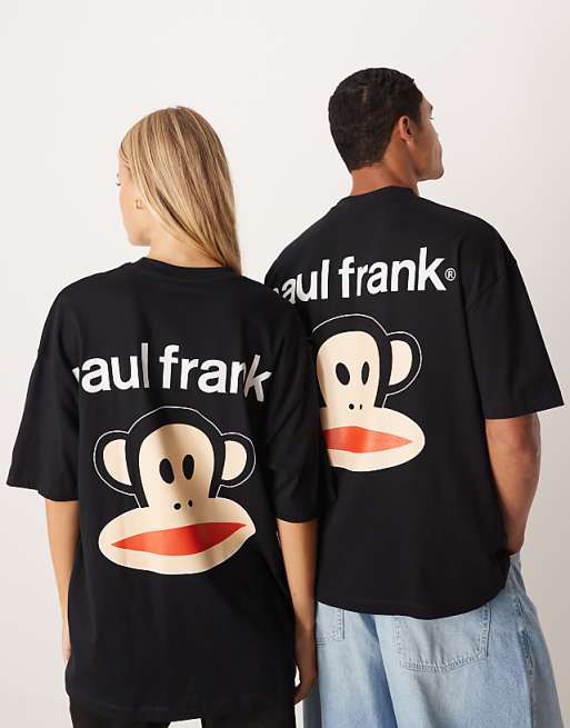 DESIGN Unisex Oversized T-shirt With Paul Frank Prints In Black