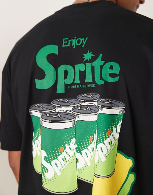 DESIGN Unisex Oversized T-shirt With Sprite Prints In Black