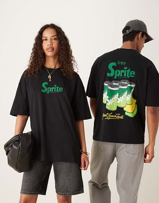 DESIGN unisex oversized t-shirt with Sprite prints in black