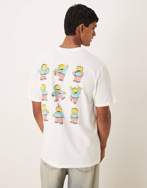 DESIGN Unisex Oversized T-shirt With The Simpsons Ralph Prints In White