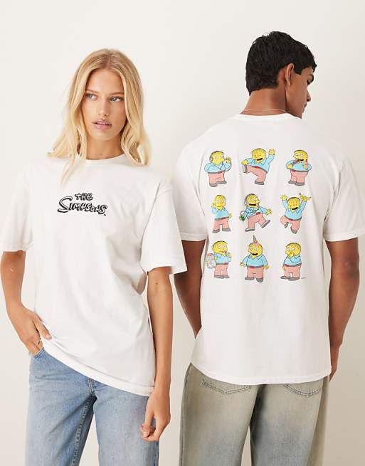 DESIGN unisex oversized t-shirt with The Simpsons Ralph prints in white