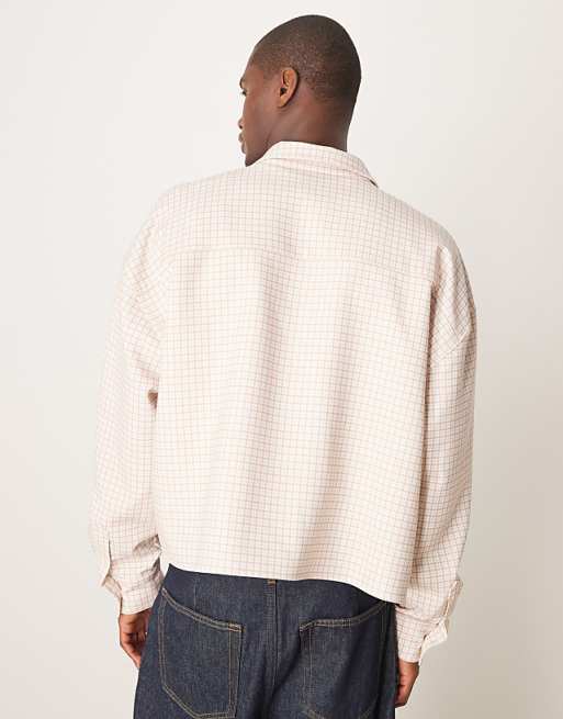 DESIGN Volume Oversized Boxy Shirt In Pink Check
