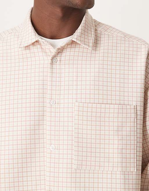 DESIGN Volume Oversized Boxy Shirt In Pink Check