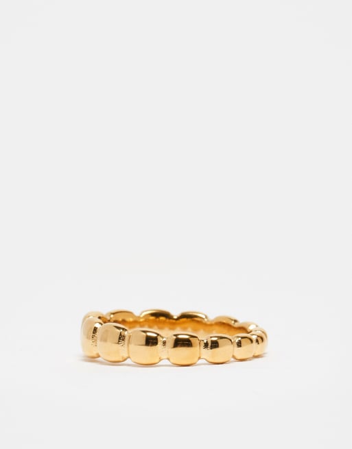 DESIGN Waterproof Stainless Puff Band Ring In Gold Tone