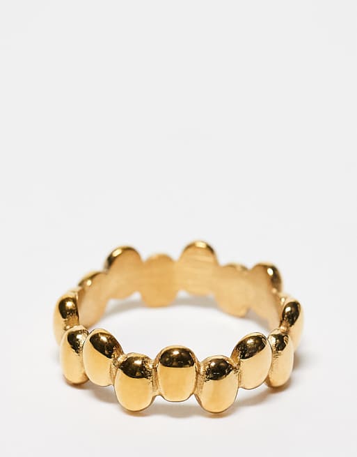 DESIGN waterproof stainless steel bubble band ring in gold tone
