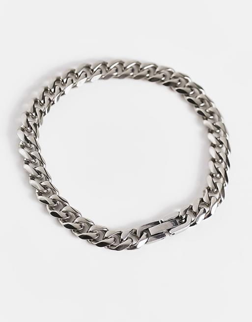 DESIGN Waterproof Stainless Steel Chain Bracelet In Silver Tone - SILVER