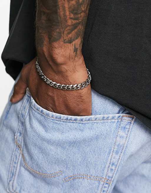 DESIGN waterproof stainless steel chain bracelet in silver tone - SILVER