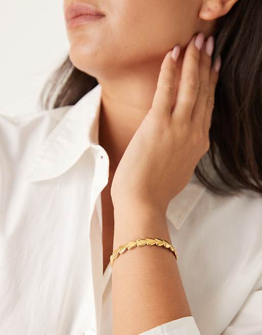 DESIGN waterproof stainless steel cuff bracelet in gold tone