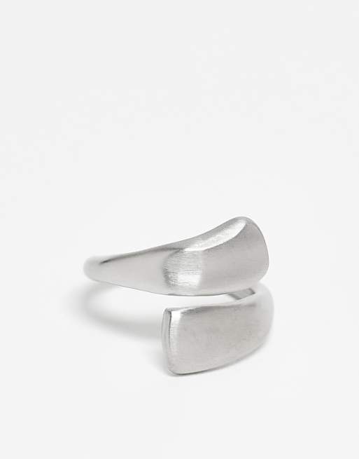 DESIGN waterproof stainless steel wrap ring in silver tone