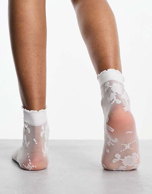 DESIGN White Lace Sock