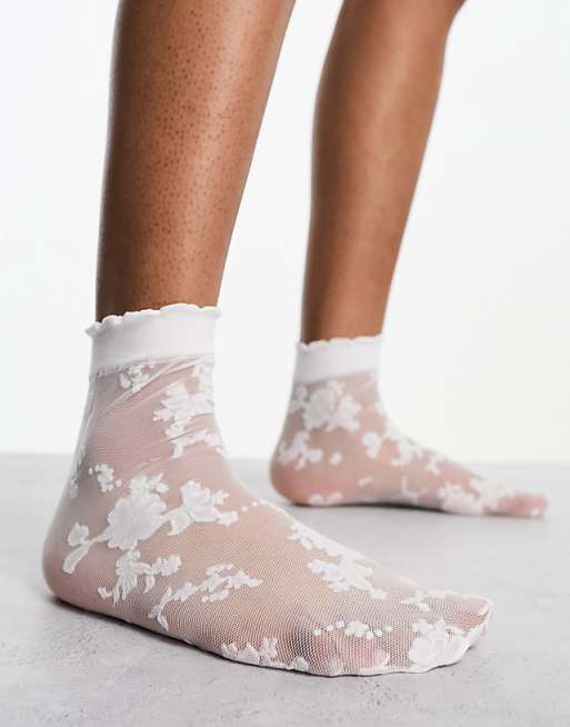 DESIGN White Lace Sock