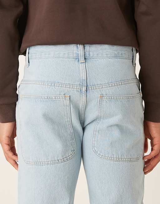 DESIGN Wide Flare Jeans In Bleached Blue