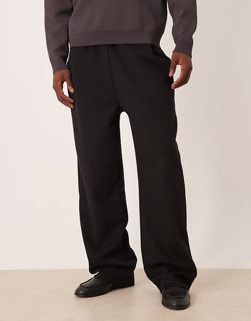DESIGN Wide Leg Jogger In Black