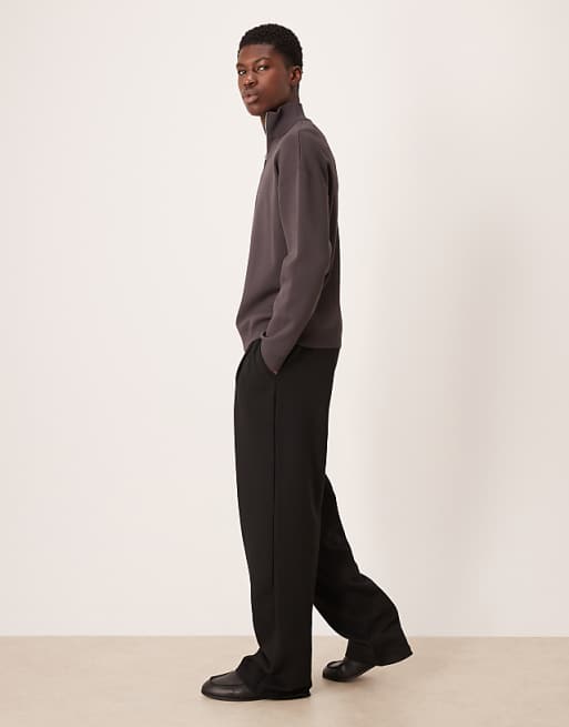 DESIGN Wide Leg Jogger In Black