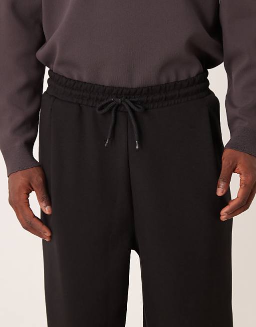 DESIGN Wide Leg Jogger In Black