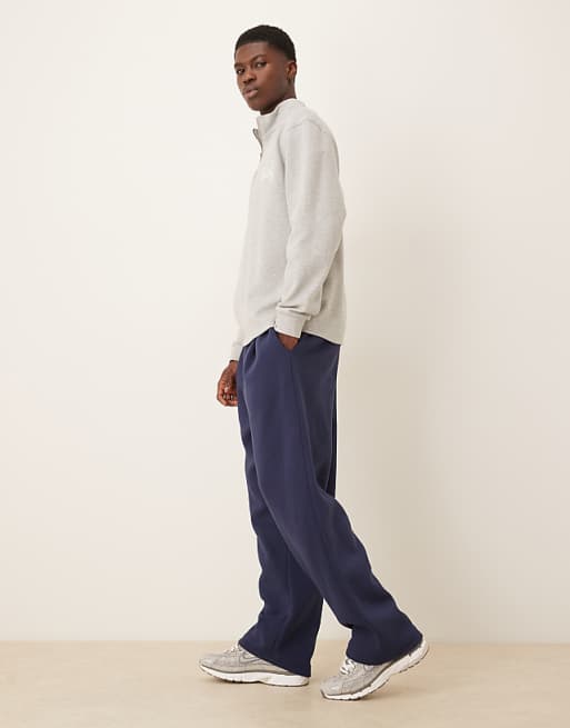 DESIGN Wide Leg Jogger With Pleats In Navy