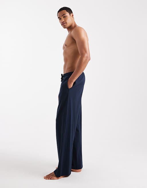 DESIGN Wide Leg Lounge Bottoms In Navy