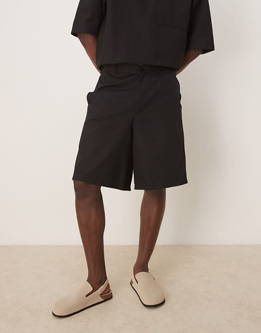 DESIGN Wide Leg Short Co-ord In Black