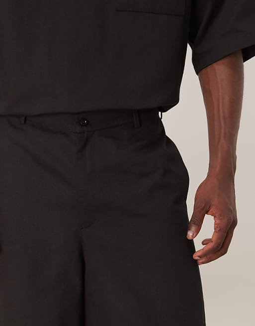 DESIGN Wide Leg Short Co-ord In Black