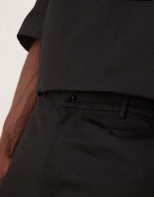 DESIGN Wide Leg Short Co-ord In Black