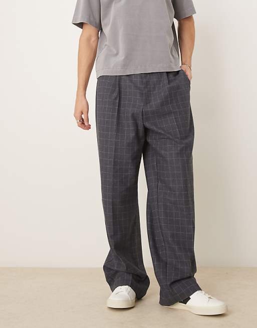 DESIGN Wide Leg Trouser In Check